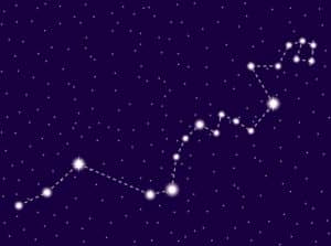 Hydra constellation. Starry night sky. Vector illustration