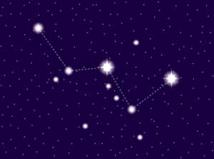 Cassiopeia constellation. Starry night sky. Vector illustration